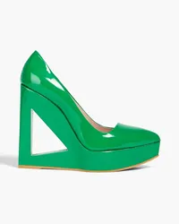 Sara Battaglia Euphoria Plateau-Pumps aus Lackleder Grün