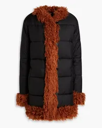 Marni Wendbarer Mantel aus gestepptem Ripstop und Shearling-Imitat Schwarz