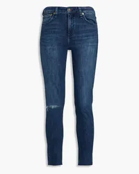 Rag & Bone Cate halbhohe Cropped Skinny Jeans inDistressed-Optik Blau