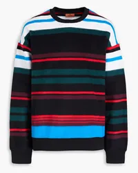 Missoni Sweatshirt aus Baumwollfleece mit Streifen Schwarz