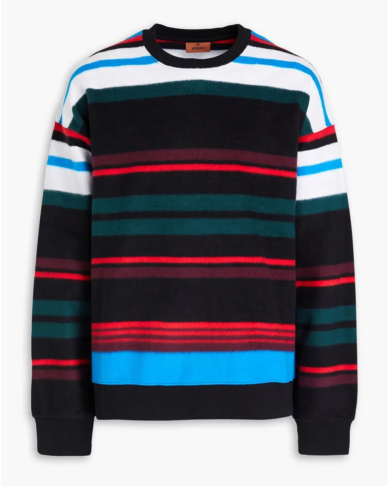 Missoni Sweatshirt aus Baumwollfleece mit Streifen Schwarz