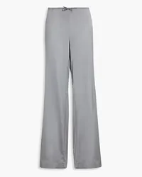 Jacquemus Mentalo Hose mit weitem Bein aus glänzendem Twill Grau