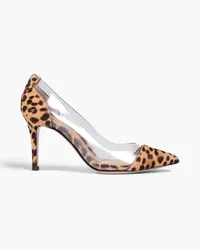 Gianvito Rossi Pumps aus PVC und Kalbshaar mit Leopardenprint Animal-print