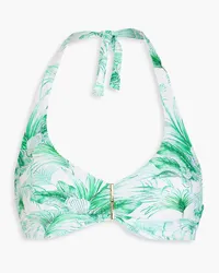 Melissa Odabash Provence bedrucktes Neckholder-Bikini-Oberteil Grün