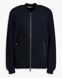 Canali Jacke aus Veloursleder Blau