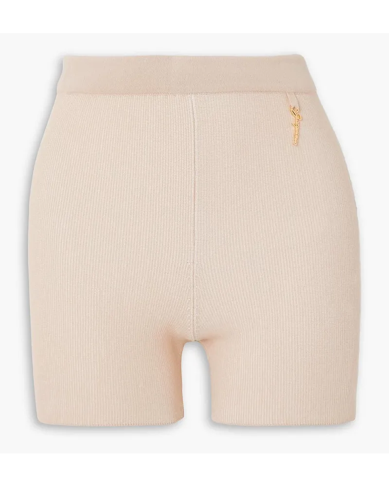 Jacquemus Pralu Shorts aus Rippstrick mit Verzierung Neutral