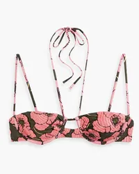 AGUA BENDITA Bikini-Oberteil mit Print und Stickereien Pink