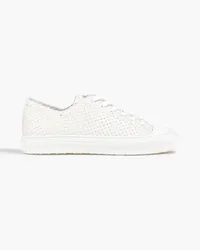 Stuart Weitzman Wova Sneakers aus geflochtenem Leder Weiß