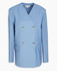 Loulou Studio Doppelreihiger Blazer aus Twill Blau