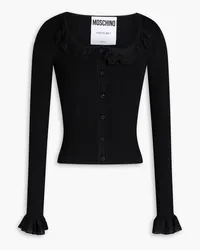 Moschino Cardigan aus Rippstrick Schwarz