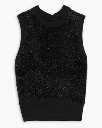 Ganni Tanktop aus Metallic-Strick Schwarz