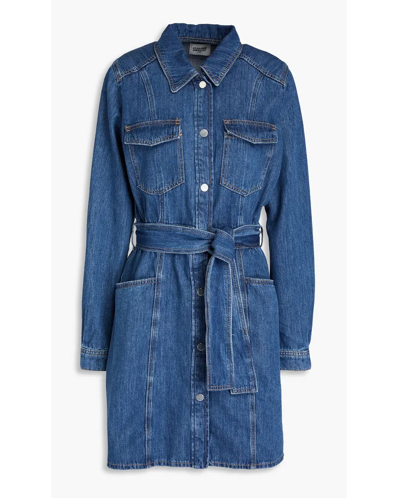 Claudie Pierlot Hemdkleid aus Denim inMinilänge Blau