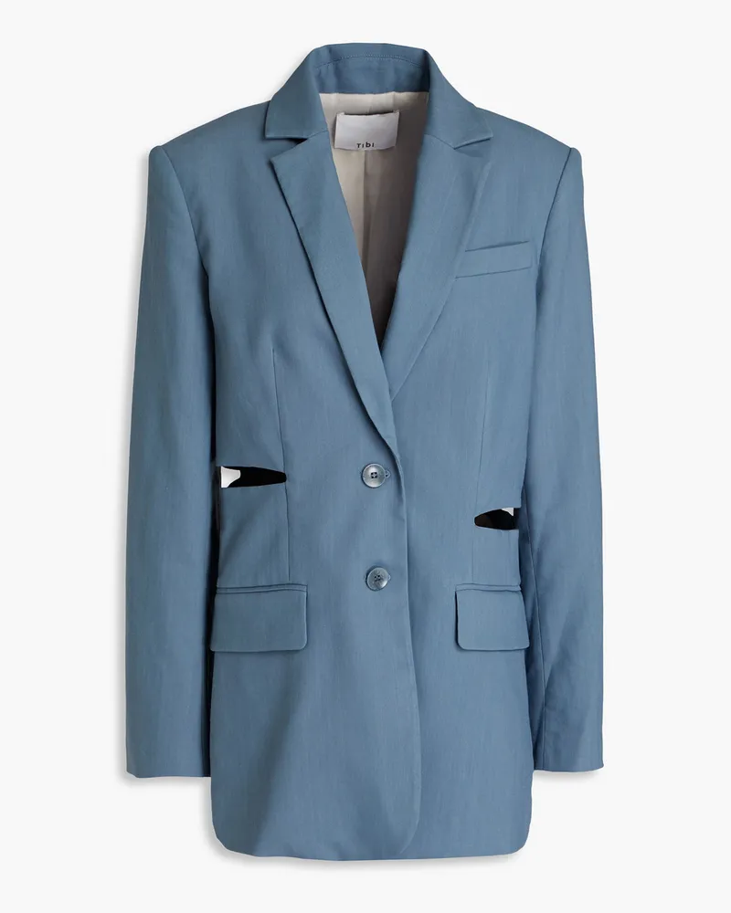 tibi Blazer aus Twill mit Cut-outs Blau