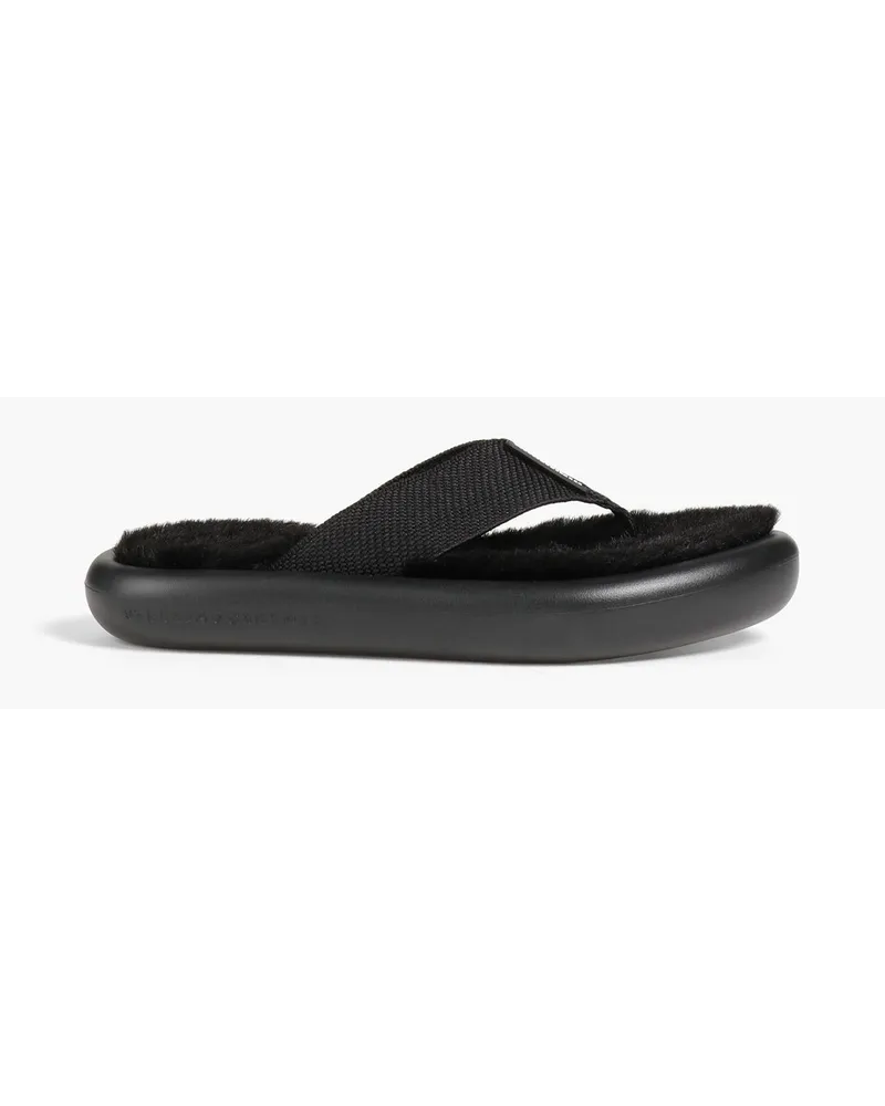 Stella McCartney Zehensandalen aus Canvas Schwarz