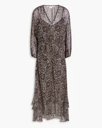 Veronica Beard Quinlan Midikleid aus Seiden-Georgette mit Paisley-Print Bunt