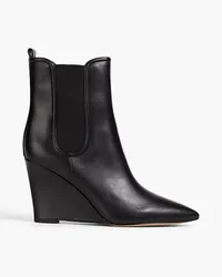 Veronica Beard Ankle Boots aus Leder mit Keilabsatz Schwarz