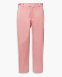 bassike Hose mit geradem Bein aus Twill aus einer Baumwollmischung Pink