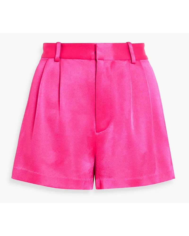 Alice + Olivia Alice OliviaConry Shorts aus glänzendem Crêpe mit Falten Pink