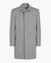 Thom Browne Mantel aus Woll-Twill mit Hahnentrittmuster Schwarz