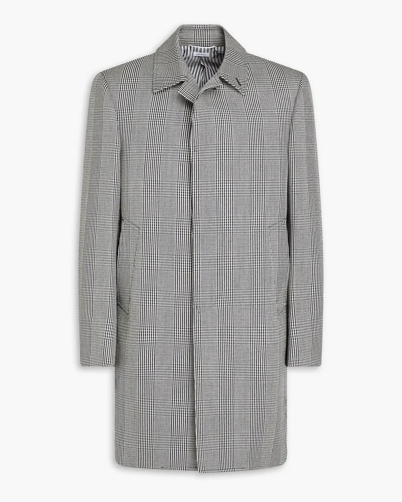 Thom Browne Mantel aus Woll-Twill mit Hahnentrittmuster Schwarz