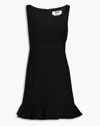 MSGM ausgestelltes Minikleid aus geripptem Jersey Schwarz