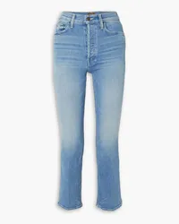 Mother The Tripper Ankle hoch sitzende Cropped Schlagjeans Blau