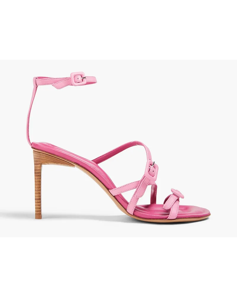 Jacquemus Les Sandales Camargue Sandalen aus Leder mit Schnalle Pink