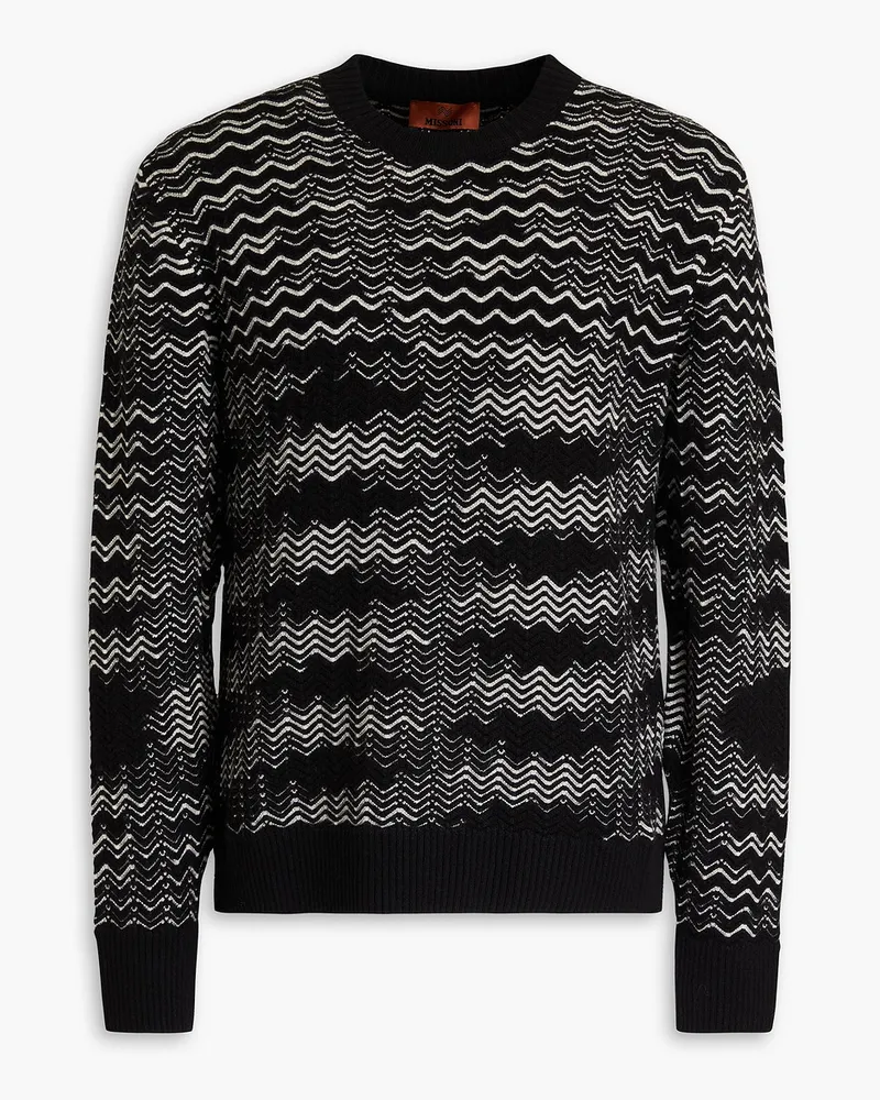 Missoni Strickpullover aus einer Wollmischung inHäkeloptik Schwarz