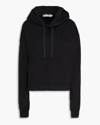 Dolce & Gabbana Hoodie aus Frottee aus einer Baumwollmischung mit Stickereien Schwarz