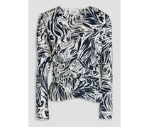 Bedruckte Bluse aus Crêpe de Chine mit Falten
