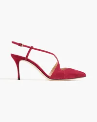 Sergio Rossi Bon Ton Pumps aus Veloursleder Rot