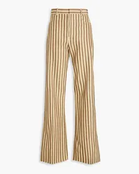 Jacquemus Le Pantalon Sauge gestreifte Hose mit weitem Bein aus Canvas Neutral