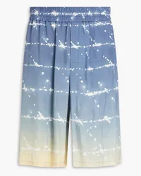 Jil Sander Shorts aus Twill mit Print Blau