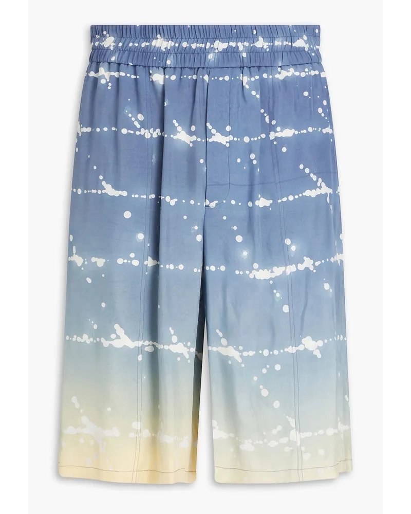 Jil Sander Shorts aus Twill mit Print Blau