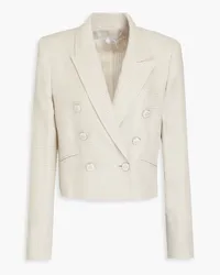 Veronica Beard Nevis double-breasted houndstooth tweed blazer Neutral