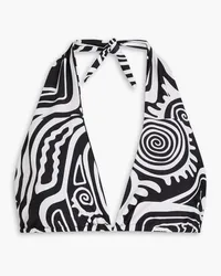 Mara Hoffman Yayi bedrucktes Neckholder-Bikini-Oberteil Schwarz