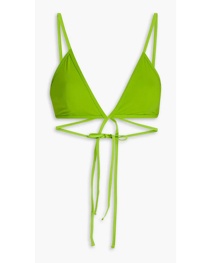 Christopher Esber Looped Tie Triangel-Bikini-Oberteil Grün