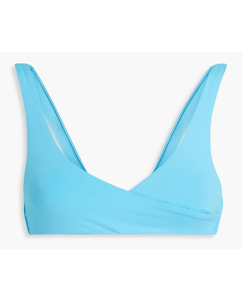 Melissa Odabash Orlando Bikini-Oberteil mit Wickeleffekt Blau