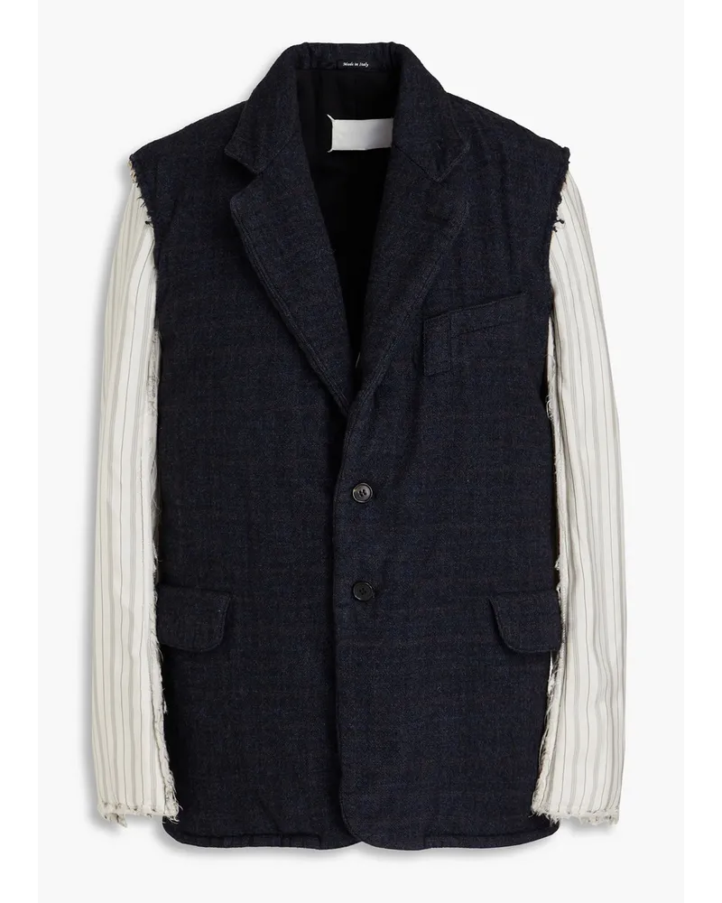 Maison Margiela Bedruckter Blazer aus Popeline und Woll-Tweed Grau