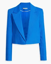 Alice + Olivia Alice OliviaDenny Cropped Blazer aus einer Leinenmischung Blau