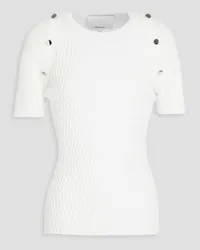 3.1 phillip lim Button-embellished knitted top Weiß