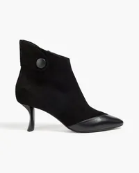 Giorgio Armani Ankle Boots aus Veloursleder und Leder Schwarz