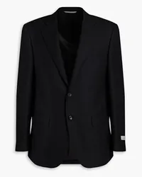 Canali Blazer aus Grain de Poudre aus Wolle Schwarz