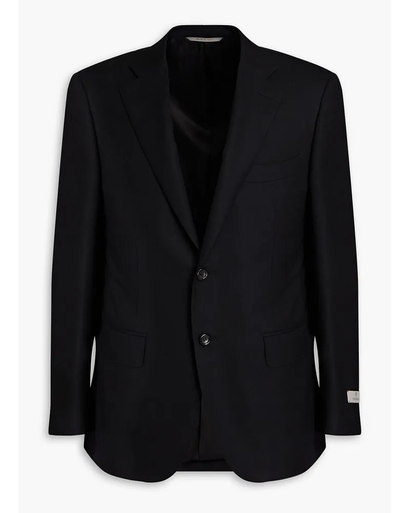 Canali Blazer aus Grain de Poudre aus Wolle Schwarz