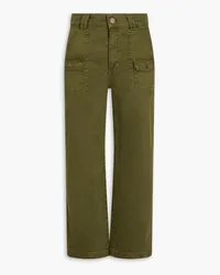 Frame Denim Cropped Cargohose aus Twill aus einer Baumwollmischung Grün