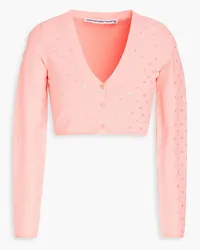 Alexander Wang Cropped Cardigan aus Stretch-Jersey mit Kristallverzierung Pink