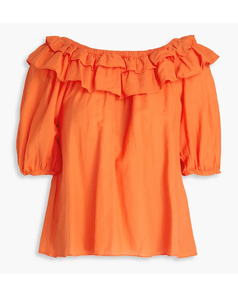 ba&sh Gestufte Bluse aus Baumwolle Orange