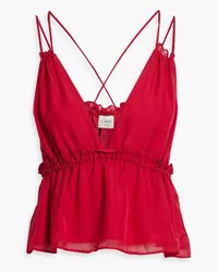 CAMI NYC Marlene Top aus Seidenchiffon mit Rüschen Rot