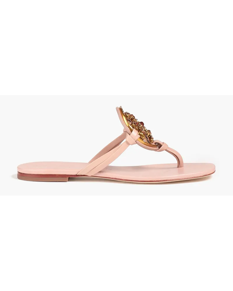 Tory Burch Miller Sandalen aus Leder mit Verzierung Pink