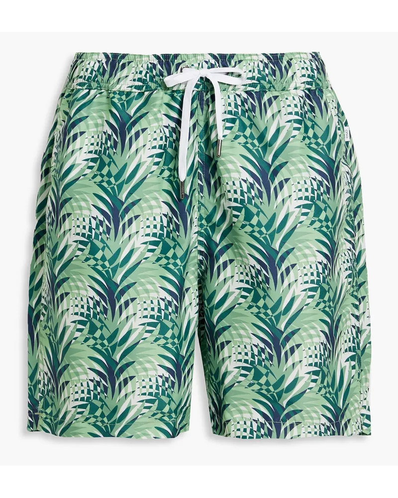 Onia Charles halblange Badeshorts mit Print Grün